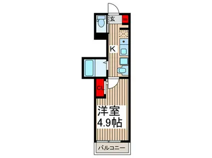 MELDIA(1K/2階)の間取り写真