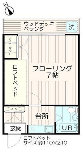 コートビレッジ桜ヶ丘PARTIIレジデンス(1K/1階)の間取り写真