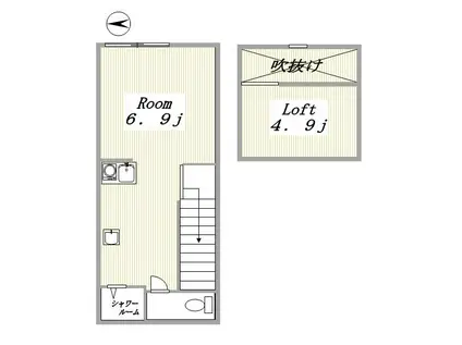 フルール東新宿(ワンルーム/2階)の間取り写真