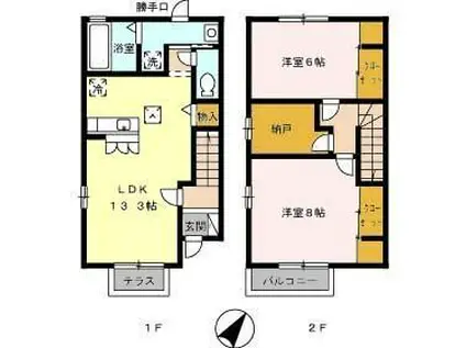 エスベランサ(2LDK/2階)の間取り写真