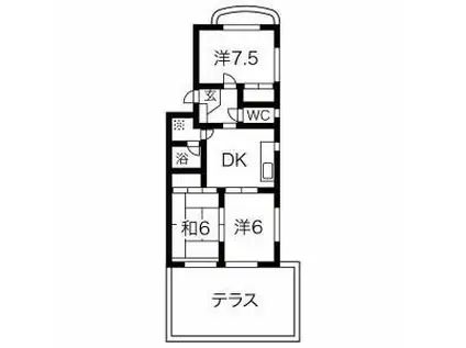 グリーンハイツスワ(3DK/3階)の間取り写真