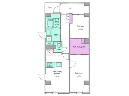 レジディア千川プレイス(2LDK/1階)の間取り写真
