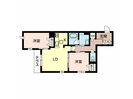 SHAMAISON LA GLYCINE(2LDK/1階)の間取り写真