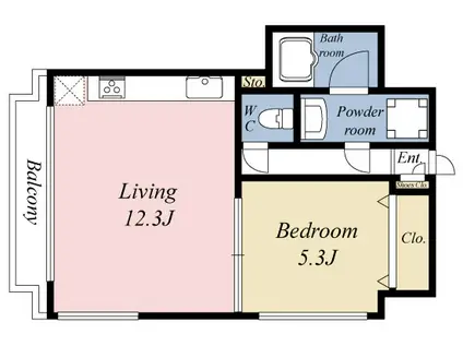 扇橋丸貞ビル(1LDK/6階)の間取り写真