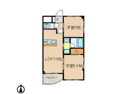 リベルテ(2LDK/5階)の間取り写真