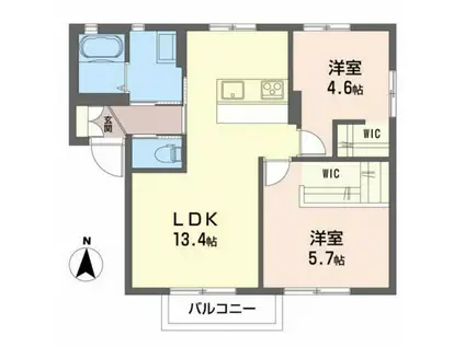 ヤマトハイツIIC(2LDK/1階)の間取り写真