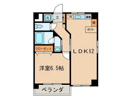 パティオ大楠(1LDK/6階)の間取り写真