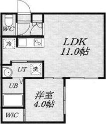 ラ・パルマ南郷(1LDK/1階)の間取り写真