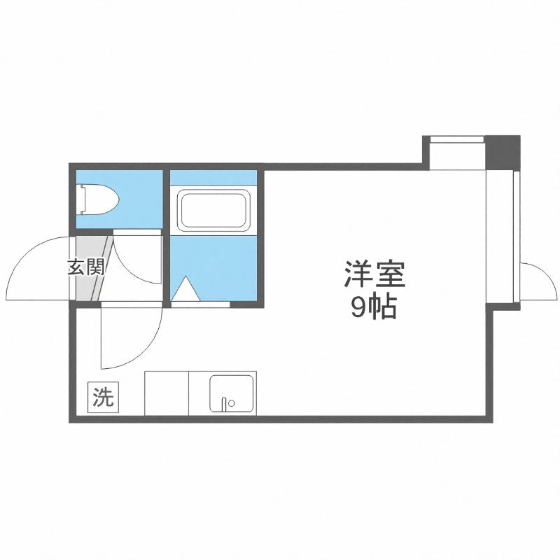 きらり豊平(ワンルーム/2階)の間取り写真