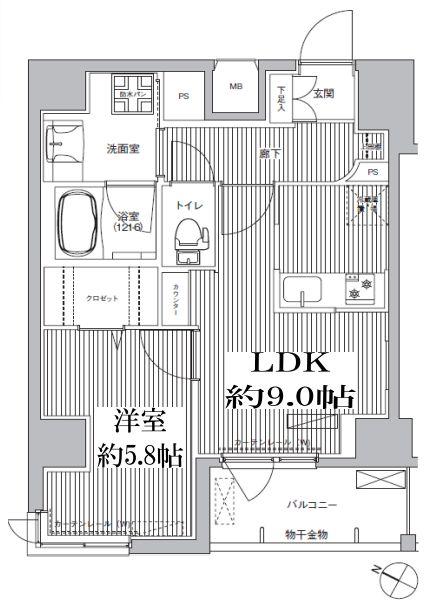 CASA KEITO (1LDK/4階)の間取り写真