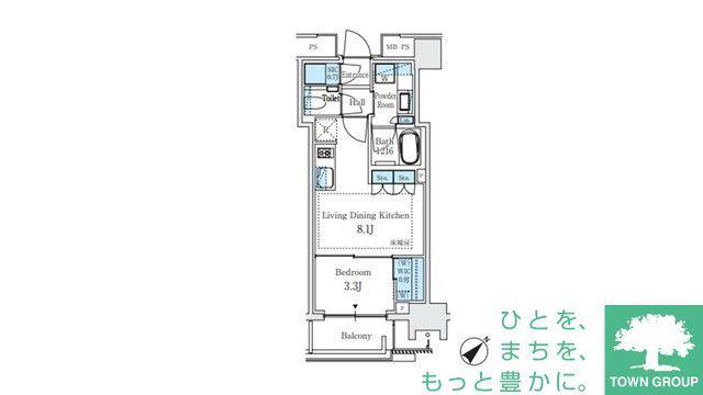 パークホームズ西小山(1LDK/3階)の間取り写真