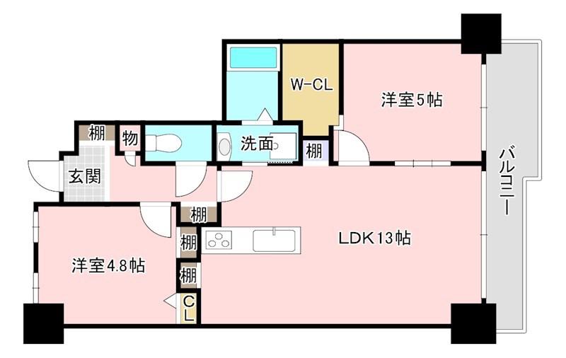 セルバ守山(2LDK/10階)の間取り写真