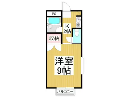 パークサイド若里(1K/2階)の間取り写真