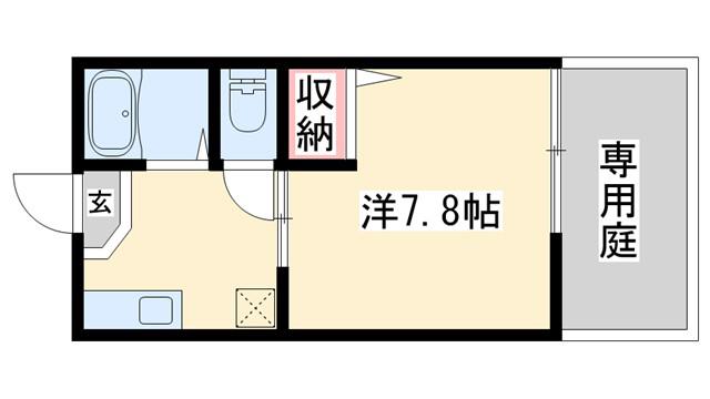 ファレ安田(1K/1階)の間取り写真
