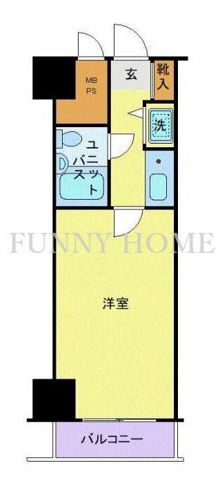 ルイシャトレ恵比寿(1K/5階)の間取り写真