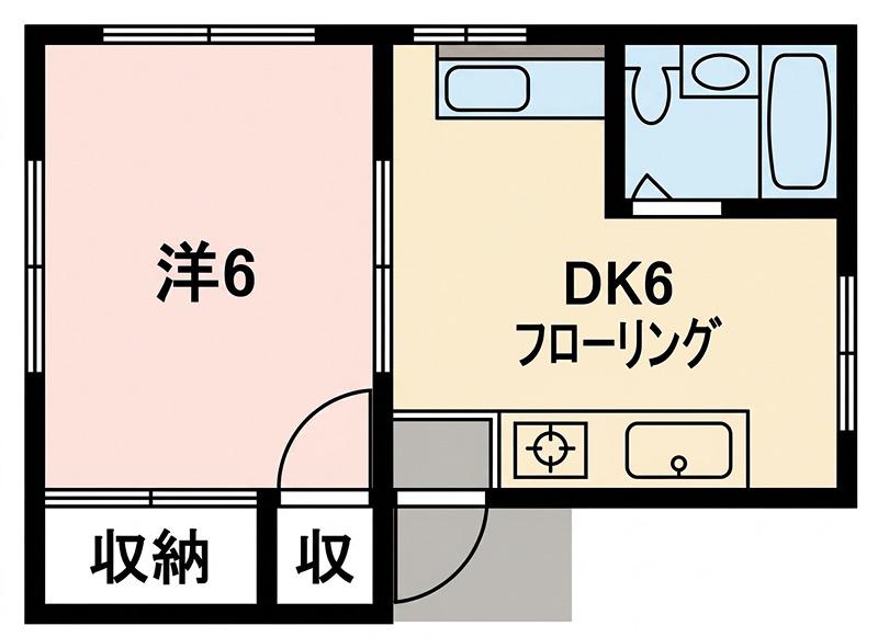 桜ハウス(1K/1階)の間取り写真