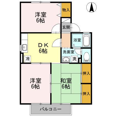 サニーハウスさとうB(3DK/1階)の間取り写真