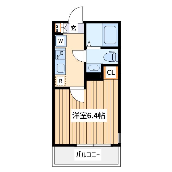 アザーレ・ソラ小田急相模原(1K/2階)の間取り写真