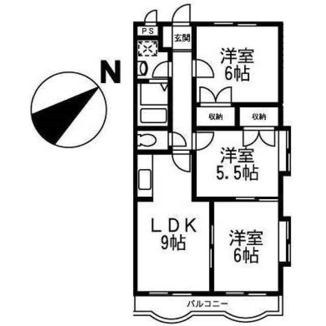 グレイスコート浜田山(3LDK/2階)の間取り写真