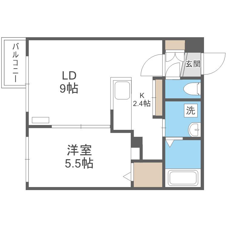 ガレット(1LDK/4階)の間取り写真