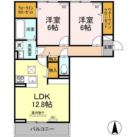 ドリーム庄町(2LDK/1階)の間取り写真