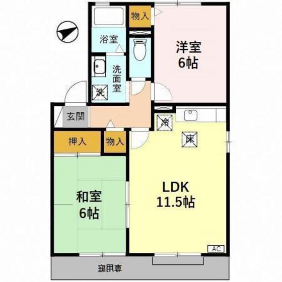 シャルマンハウス(2LDK/1階)の間取り写真