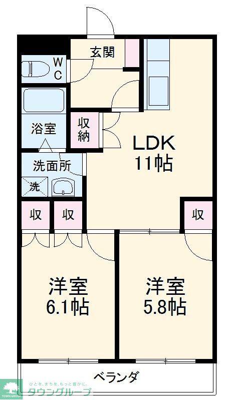 カーサラフロレスタ(2LDK/3階)の間取り写真