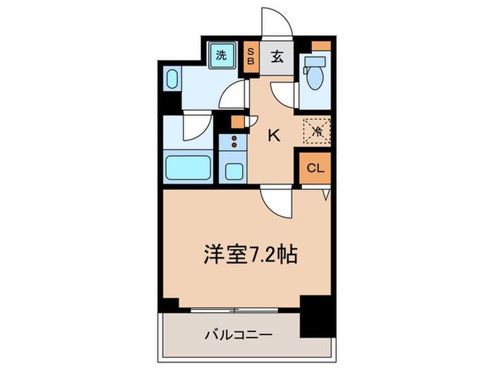 ラグゼナ用賀(1K/6階)の間取り写真