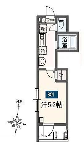 メルディア舎人(1K/3階)の間取り写真