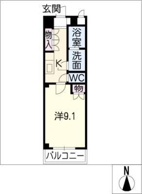 フォレスト宮西(1K/2階)の間取り写真
