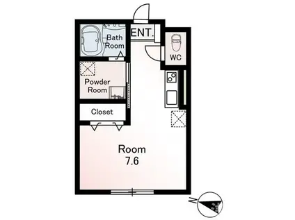MQUARTO金町II(ワンルーム/1階)の間取り写真