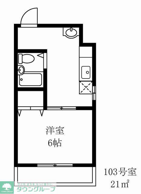 びる・いしだいらI(1K/1階)の間取り写真