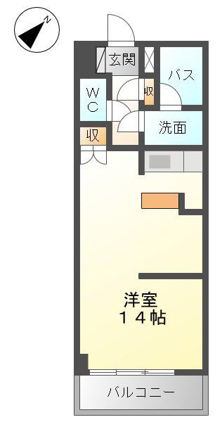 パセール長良(ワンルーム/2階)の間取り写真