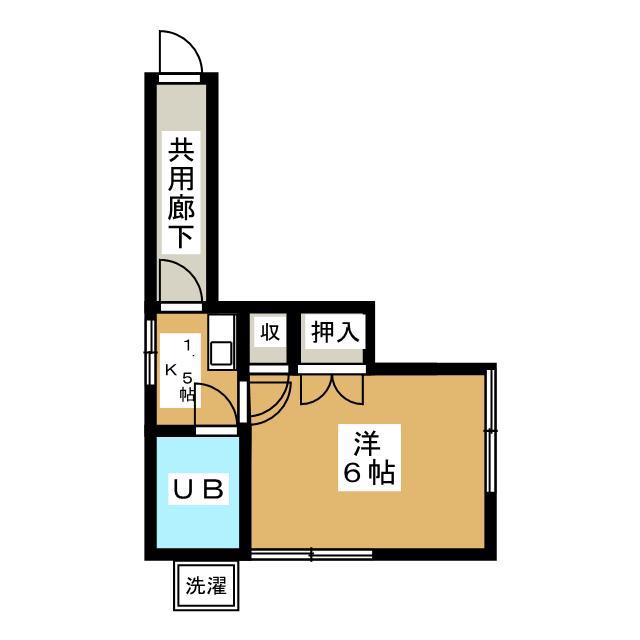 清水荘(1K/1階)の間取り写真
