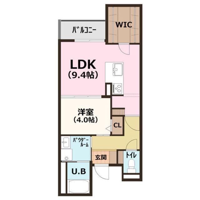 ぱくたうんルナ名古屋(1LDK/1階)の間取り写真