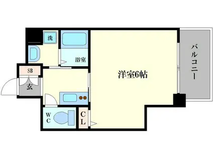 プレサンス東本町VOL.2(1K/3階)の間取り写真