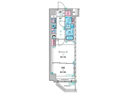 ガリシア中野新井薬師(1DK/4階)の間取り写真