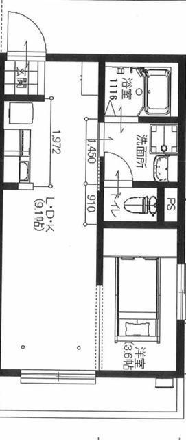 リブコート諏訪町(1LDK/2階)の間取り写真
