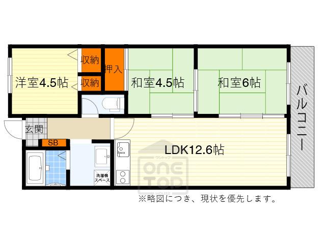 スペースビュー(3LDK/3階)の間取り写真