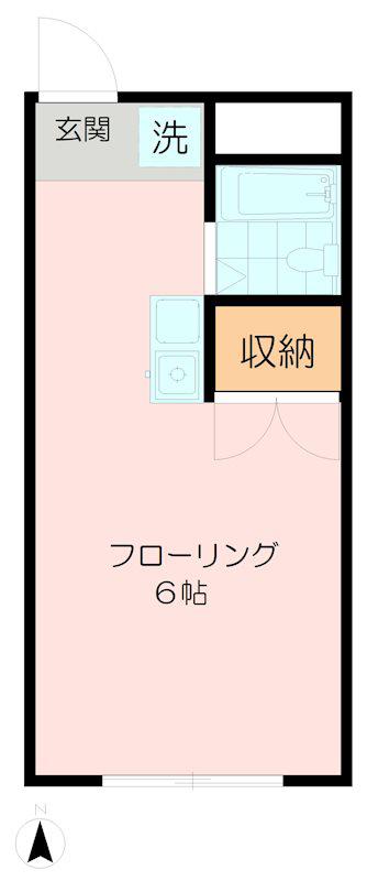 ドミール(1K/1階)の間取り写真
