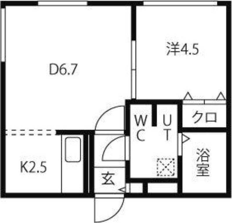 ブランノワール桑園(1LDK/2階)の間取り写真