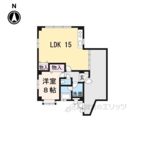 ランブラス御所東(1LDK/3階)の間取り写真