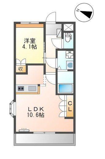 MAISON・DE・YUU(1LDK/2階)の間取り写真