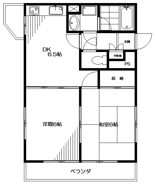 CASA GRIGIO(2DK/1階)の間取り写真
