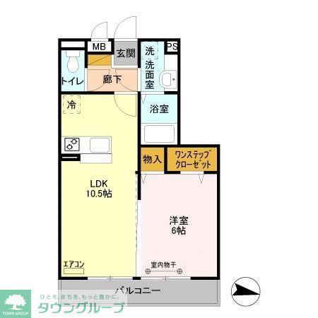 エクセル(1LDK/2階)の間取り写真