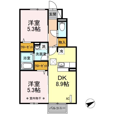 リムサ・ロミンサ(2DK/1階)の間取り写真