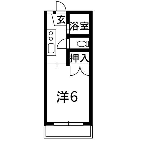 第2コーポおがた(1K/1階)の間取り写真