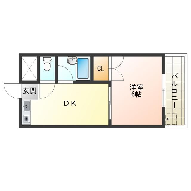 パレス北梅田(1DK/7階)の間取り写真