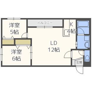 毘沙門天(2LDK/3階)の間取り写真