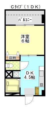 メゾン石原(1DK/5階)の間取り写真